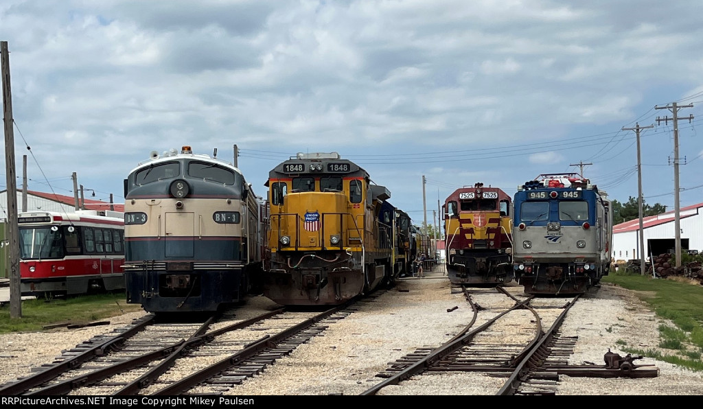 TTC 4034, BN-3, UP 1848, WC 7525, AMTK 945